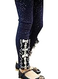 Waboats Winter Kids Girls Lace Flowers 2-6 Years Legging Pant 6 Navy