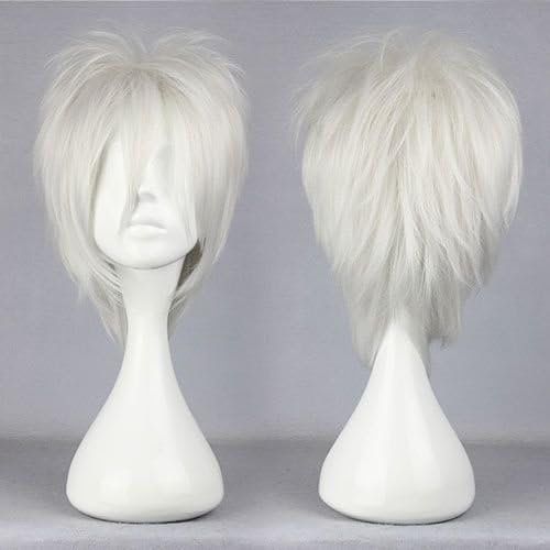 Smile Cosplay Anime wig 30cm Long Nabari no Ou -Aizawa Kouichi Silvery Gray