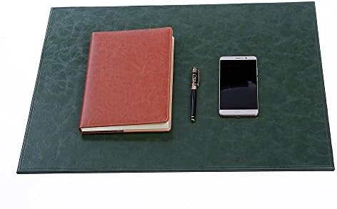 Coordicoorpa 23.7"x 17.7" Writing Desk Blotter Pad Ultra-Smooth High-grade PU Leather Writing Collection Mat for Tablet/Laptops or Office Home Drawing Board (Green)