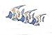 BEAUTIFUL UNIQUE SET OF 3 WOODEN FISH HAND CARVED STATUE SCULPTURE ART