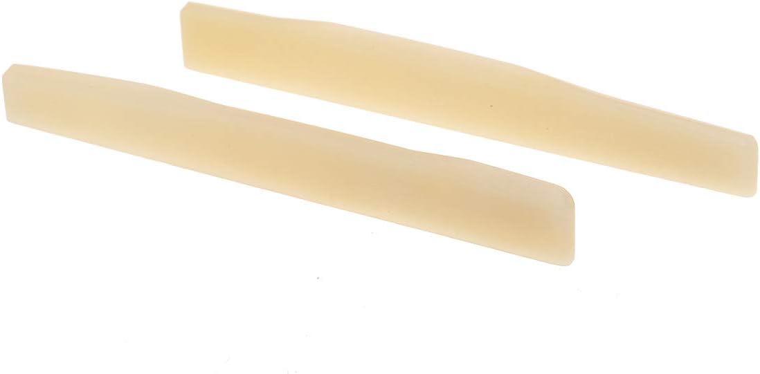 Musiclily Pro 73.66mm Compensated Acoustic Guitar Unbleached Bone Saddle for 6-String Martin Style(Set of 2)