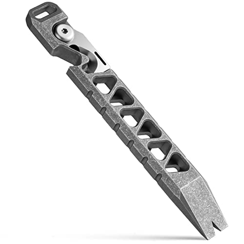 TISUR Titanium EDC Pry Bar, Keychain Multitool, Pocket Tool Pry