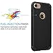 Tekcoo for iPhone 8 Case, Tekcoo iPhone 7 Cute Case, [Tbaron Series] Bumper Case Shock Absorbing Hard Hybrid Slim Thin Cute Cover [Scratch Proof] Plastic Shell + TPU Rubber Inner [Black]