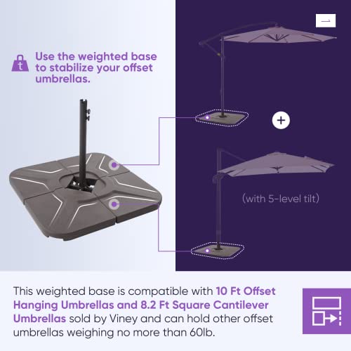 VINEY Compact Base Heavy Duty 4Piece 230Lb Water & Sand Filled HDPE