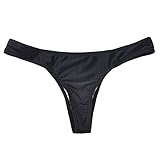 MissTalk Sexy Womens Brazilian Solid Classic Bikini Bottoms(Black M)
