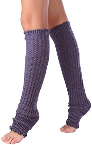 TAORE Womens Leg Warmers Knitted Thick Warm Long Leg Socks Leggings (Dark Gray)