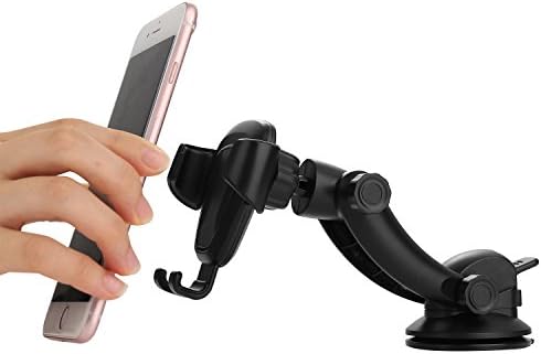 IKOPO Easy to Use Car Phone Holder,Gravity Car Mount Suitable for iPhone Samsung Galaxy LG Nexus &amp; More Smartphones(Black) (Dashboard)