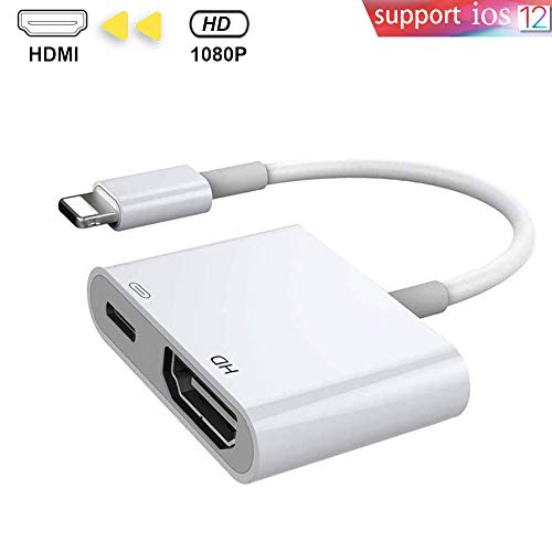 Compatible with iPhone iPad to HDMI Cable, HDMI Adapter Compatible with iPhone, Compatible with iPhone XS/XSmax/XR/X/8/7/6/plus iPad iPod to TV