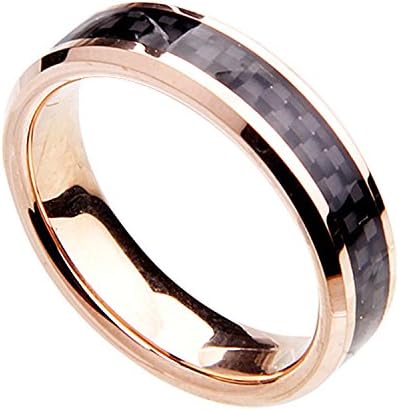 Korotus Mens 8 MM Golden Tungsten Carbide Ring Weeding Band