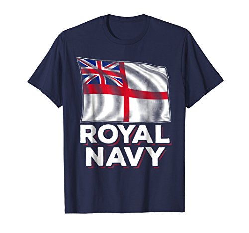 Mens Royal Navy Sailor Britain Flag Union Jack Ensign Ship Tshirt 3XL Navy