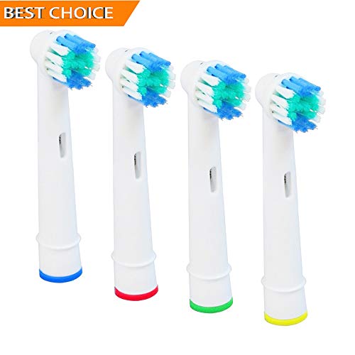 Toothbrush Heads,ZOWFUN 4 Pcs Replacement Toothbrush Heads for Braun Oral-B Electric Toothbrush Replacement Heads Brushes Refill Compatible Pro1000 Pro3000 Pro5000 8000 8850 8900 3D White Brush Heads