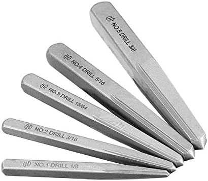 DDOQ Cost-effective Square Remover Tool Kit,5pcs 1/8 3/16 15/64 5/16 3/8 Inch Damaged Nut Screw Extractor Set Bolt Stud Square Remover Tool Kit