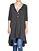 Mordenmiss Women's Half Sleeve High Low Loose Tunic Tops Casual Tee Shirts Dark Gray-XXXL