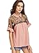 SheIn Women's Cute Embroidered Sheer Neck Ruffle Cuff Collared Blouse Small Pink