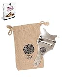 5☆ Truffle Slicer & Chocolate Shaver with Chic Fabric Bag, Recipe E-Book & PDF User Guide. Trim Those Truffles! Also Shaves Cheese, Garlic, Mushrooms & Veg! Premium Stainless Steel & Adjustable Blade
