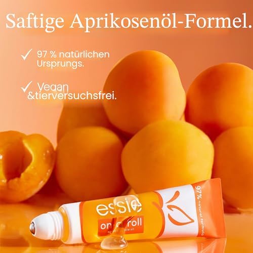 On a Roll Apricot Nagelhautöl, spendet den Nägeln und der Nagelhaut intensive Feuchtigkeit, stärkt und fördert ein gesundes Aussehen. In praktischer Reisegröße – ideal für hydratisierte Nägel