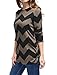 Allegra K Women's Zig-Zag Pattern Relax Fit Christmas Knit Tunic M Black Brown