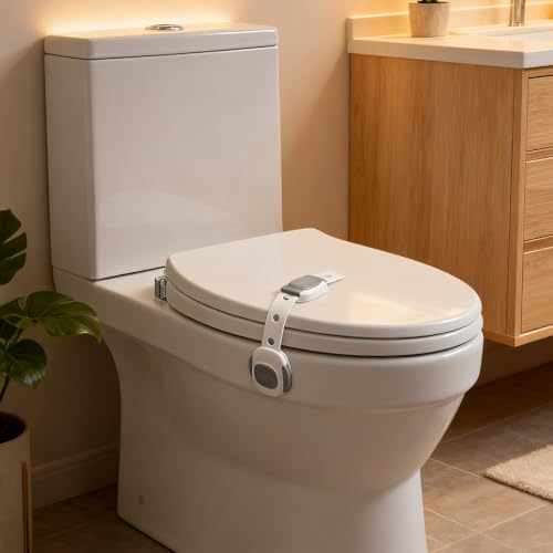 Baby Proof Toilet Lock - Child Safety Cabinet Locks for Toilet Seat, Drawers, Fridge, Doors | Easy Install with Strong 3M Adhesive | Non-Toxic & Adjustable Strap for Toddler & Pet Safety