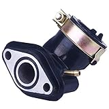 Glixal ATMT1-079 GY6 49cc 50cc Scooter Carburetor Intake Manifold Inlet Pipe for 139QMB 139QMA Engine Moped ATV Go Kart (Single Vaccuum Port)