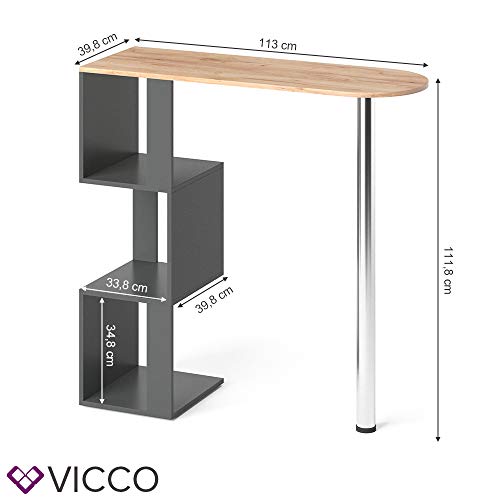 VICCO Bartisch Vincent Anthrazit-Goldkraft Bartresen Stehtisch Tresentisch Bistrotisch Bar – Bild 4