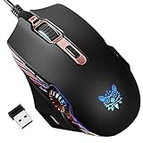 Gaming Mouse - Gaming Mice Gaming Mouse Dual Mode for PC, Mac, Laptop, Desktop, Wired Wireless Gaming Mouse Ergonomic Gaming Mouse with 6 Breathing LED Light, Mouse ESports with 6 DPI Levels, 6000DPI