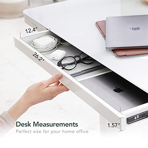 FLEXISPOT EG8 Glass Electric Standing Desk with Drawers Charging USB