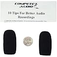 Compete Audio CA555 large microphone windscreens (Foam Microphone Covers) (2-pack) for use with mini-shotgun mics, larger headsets and desktop microphones