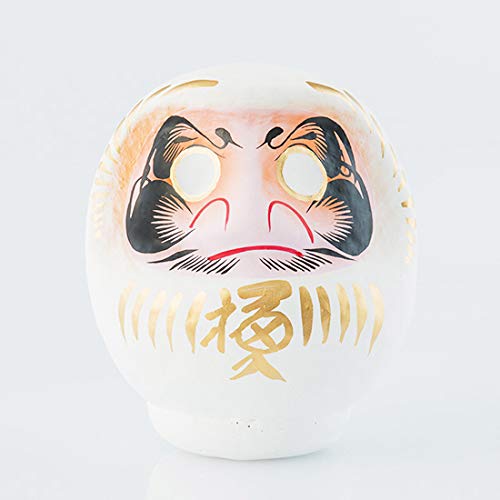 Daruma 12cm, Made of Mache Paper, Size 2 (White)
