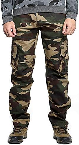 AYG Mens Camo Cargo Trousers Combat Pants Work Trousers Casual Military 28-38