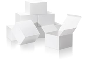 COTOPHER Small Gift Boxes 10 Pack 6x6x4 inches White Gift Boxes with Lids for Gifts, Crafting, Wedding Party Favor, Cupcake Box, Candy, Bridesmaids Proposal Box