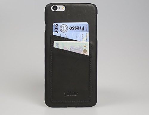 iPhone 6 Plus Case / 6S Plus (5.5") Case.Premium Leather Snap In Wallet Case. Genuine Leather iPhone 6 Plus Case. Hand Crafted From Genuine Leather. Sophisticated Look. (Black)