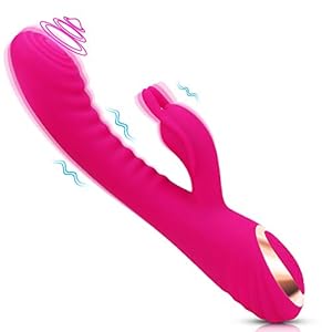 G-Punkt und Klitoris Vibrator mit 3 Motoren - Adorime Dildovibrator für Vagina und Klitoris Stimulation, Einzigartiges 2-in-1 Flatter- und Vibrationsdesign, Sexspielzeug für Frauen