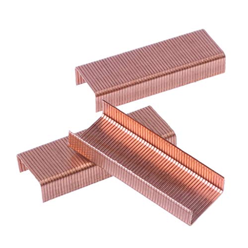 Alsisk 24/6 Staples 12mm Width 4 Boxes-4000, Rose Gold