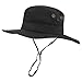 LETHMIK Outdoor Waterproof Boonie Hat Wide Brim Breathable Hunting Fishing Safari Sun Hat Black