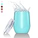 Vantic Wine Tumbler, 12 oz Stainless Steel Stemless Glass | Double Wall Vacuum Insulated Perfect for Home Outdoor - Teal