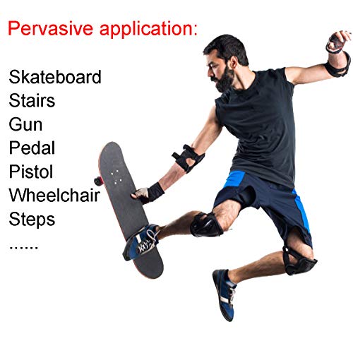 M-jump 2 pcs 33.0" X 9.0" Skateboard Grip Tape Sheets, Bubble Free Waterproof Black Scooter Grip Tapes, Longboard Griptape, Sandpaper for Rollerboard, Stairs, Pedal, Pistol, Wheelchair - Thumbnail 4