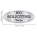 No Soliciting Sign Self-Adhesive Signboard Oval Silver Sign Board for Keeping Unwanted Visitors Away (1 Piece)