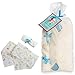 Bamboo Hooded Baby Towel with washcloth & Two Bandana Bibs Set | Organic, Antibacterial & Hypoallergenic | Extremely Soft | Highly Absorbent | Newborn and Toddler Size 30