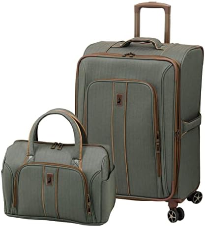 London Fog Newcastle Borsa Sottosella Da Viaggio, 38 Cm, Colore Rosa Antracite A Spina Di Pesce, Con Rotelle E Manico Telescopico