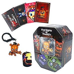 Five Nights At Freddy's Collectable Dog Tag Trading Card and Key Chain Tin Set