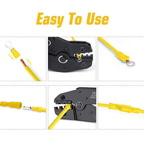 Qibaok 840PCS Electrical Wire Connectors, Insulated Wire Crimp Terminals, Mixed Butt Ring Fork Spade Bullet Quick Disconnect Assortment Kit