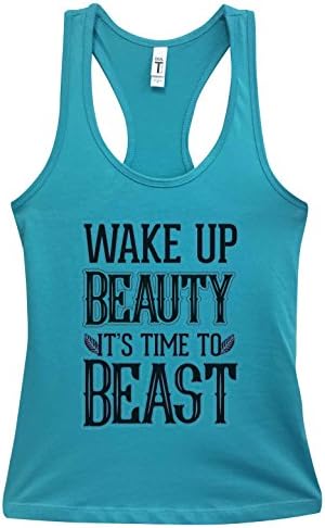 Funny Womens Gym Tanks "Wake Up Beauty Its Time To BEAST" Royaltee Shirts