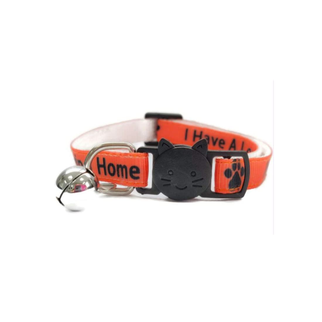 Worded Cat Collars with Bell – Please Do Not Feed Me, I Am Microchipped | Safe Quick Release Breakaway Buckle | Zacal Cat Collars (2. Orange, I Have A Loving Home, Pack of 1)