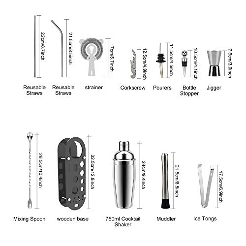 Syrace Mixologie-Barkeeper-Set mit Ständer, 750 ml, Edelstahl, ideal zum Mixen von Getränken – Bild 6