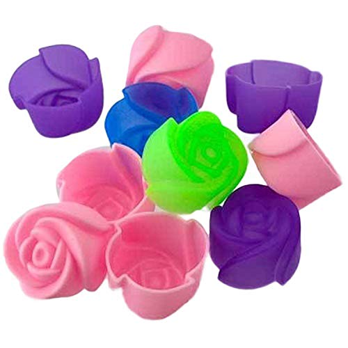 Dalkeyie 1pcs Silicone Rose Muffin Cookie Cup Cake Baking Mold Chocolate Jelly Maker Mould - Thumbnail 5