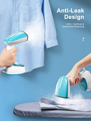 VINATO Garment Steamer, 1300 Watt Steamer, Vertical and Horizontal Iron, Fast Heating, Fast Elimination of Wrinkles, Ideal for Travel and Home