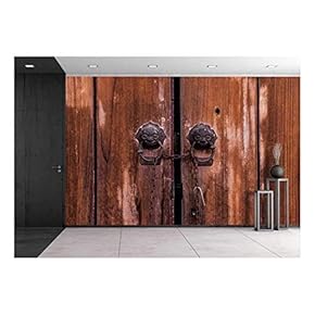 Vintage Old Chinese Door - Removable Wall Mural | Self-Adhesive Large Wallpaper - 66x96 inches