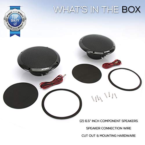 6.5 Inch Dual Marine Speakers 2 Way Waterproof and Weather Resistant