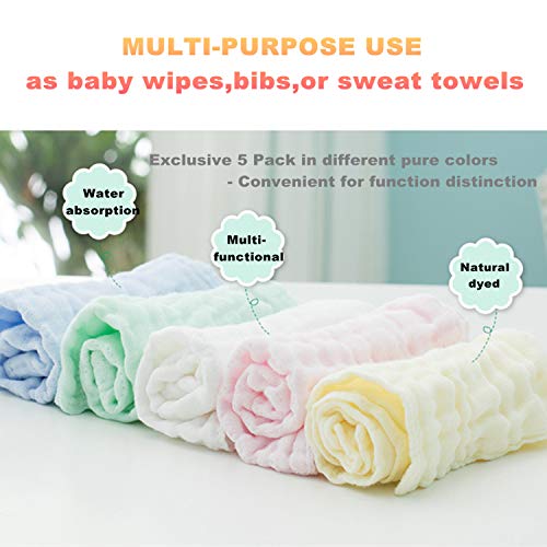 Baby-Muslin-Washcloths-Natural-Muslin-Cotton-Baby-Wipes-Soft-Newborn-Baby-Face-Towel-and-Muslin-Washcloth-for-Sensitive-Skin-Baby-Registry-as-Shower-Gift-5-Pack-12x12-inches-by-MUKIN
