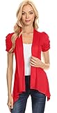 Red Cardigan Womens Reg and Plus Size Open Flyaway Cardigan, Red